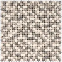 Markenlos Filzkugel-Sitzauflage - Hella - quadratisch, 36x36 cm, naturfarben hell