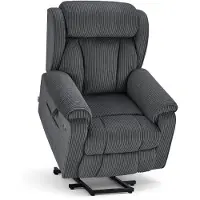 MCombo M 4-Motoren-Aufstehsessel, 165°Zero-Gravity Sessel, Massage & Heizung 7558 (Stoff, Dunkelgrau)