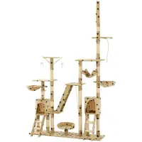 Markenlos Katzenkratzbaum Sisal 230-250 cm mit Pfoten-Aufdruck in Beige
