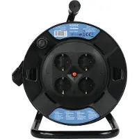 Nordic Quality Cable reel Safety plug, H05VV-F 3x1.5mm², 25m