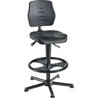 MeyChair XXL-Arbeitsdrehstuhl Workster Pro W015-01081, höhenverstellbar, mit Gleitern & Fußring, bis 250 kg, Stahl & Polyurethanschaum, desinfektionsmittelbeständig, schwarz