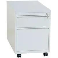 LÜLLMANN Rollcontainer, Frontgriffleiste, 2 Schubladen, 620 x 460 x 590 mm, lichtgrau