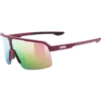 Uvex S534003 ramp Unisex-Sonnenbrille Halbrand Monoscheibe TR90-Gestell, Rot