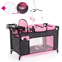 Bayer Puppenbett Multi, Schwarz/Rosa