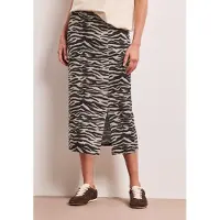 Street One Midirock mit Schlitz und Animal Print