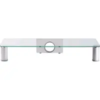 VCM Monitoraufsatz "Parco", PC-Erhöhung aus Alu und Glas H 10 x B 62,5 x T 25 cm