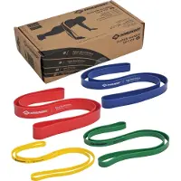 Schildkröt Fitness Schildkröt Super Band 4er Set, Premium Widerstandsbänder mit 4 verschiedenen Widerstandsgraden, vielseitiges Mini-Fitnessstudio für zu Hause und unterwegs, 960229