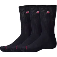 New Balance Unisex Patch Logo Crew 3 Pack Black Größe: M | Sport-Accessoires Outlet | Unisex | Schwarz