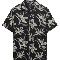 Superdry für Herren. M4011128A Hawaii-Hemd navy (L), Lässig, Modal, Kurzarm, Marine