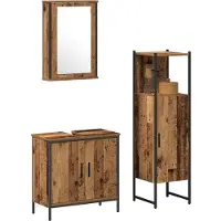vidaXL Badezimmermöbel Set mit Speicher 3 pcs Braun 33 x 33 x 120.5 cm