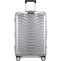 Samsonite Hartschalen-Trolley "PROXIS ALU, verschiedene Größen" 71 l 4 Rollen aus Aluminium, mit Kreuzspanngurt, mit integriertem Namensschild