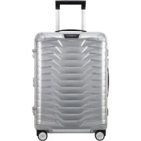 Samsonite Hartschalen-Trolley "PROXIS ALU, verschiedene Größen" 40 l 4 Rollen aus Aluminium, mit Kreuzspanngurt, mit integriertem Namensschild