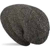 StyleBREAKER Strickmütze "Melierte Feinstrick Beanie Mütze mit Fleece" 1 Stk.