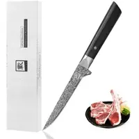 Zayiko Black Edition Ausbeinmesser I 14cm Klinge I dunkler Damast I Pakkaholz