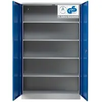 Proregal Stahlschrank Bee Mit 5 Verzinkte Fachböden HxBxT 195 x 120 x 50 cm Korpusfarbe Lichtgrau Frontfarbe Enzianblau