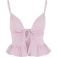 Urban Classics T-Shirt-BH "Damen Ladies Waffle Pique Ruffle Top"