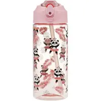 Baagl Panda Trinkflasche 500ml mit Strohhalm