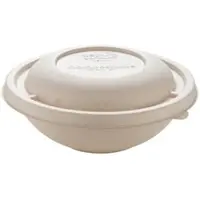 Monouso - Schüssel Zuckerrohr-Fasern "Buddha" mit Deckel 1000ml Ø17x10cm (15 Stück)