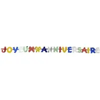 Papstar 10 X Grußkette 1,9 m "Joyeux Anniversaire"
