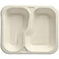 Papstar Siegelschalen aus Zuckerrohr, 2-geteilt, 21,2 x 25 cm, weiß 6 x 100 Stück