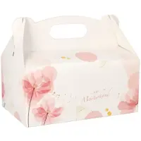 Papstar Gebäck-Kartons, Pappe eckig 20 cm x 13 cm x 9 cm rosé mit Tragegriff 200 Stück