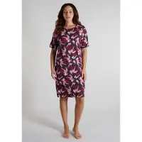 Tom Tailor Nachthemd , Damen, Gr. 44, N-Gr, rot, dunkel, allover, Single Jersey, Obermaterial: 95% Viskose, 5% Elasthan, Kleider Nachthemd, atmungsaktiv, Viskosemix