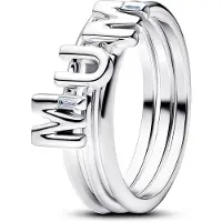 Pandora 194458C01 Damenring Silber Buchstaben Mum