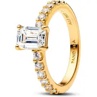Pandora 164506C01 Damenring Rechteckiger Funkelnder Heiligenschein Goldfarben