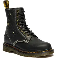 Dr. Martens Schnürboots "1460 Pascal Flower", Blockabsatz, Stiefelette, 8-Eye Boots mit Flower Prägung