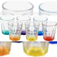 Casa Collection Set 6 Rami Schnapsgläser 5,5cl aus Glas mit farbigem Boden