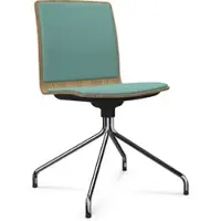 Flokk Profim Com K32HS Besucherstuhl, Spinnenfuß drehbar, auf Gleiter, Schale aus Schichtholz, Sitz und Rückenlehne gepolstert frei konfigurierbar