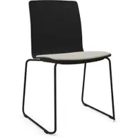 Flokk Profim Com K22V Besucherstuhl, Kufengestell, Schale aus Schichtholz, Sitz gepolstert frei konfigurierbar