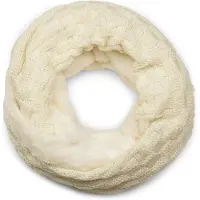 StyleBREAKER Strickschal "Feinstrick Loop mit Flecht Muster und Teddyfleece", Damen, weiß (creme, beige), Obermaterial: 100% Viskose CV., Modisch, Modetücher Strickschal