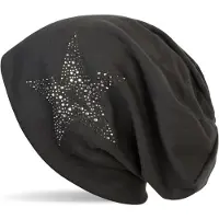 StyleBREAKER Beanie "Beanie Mütze mit Strass Nieten Stern" 1 Stk.