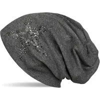 StyleBREAKER Beanie "Beanie Mütze mit Strass Nieten Stern" 1 Stk.