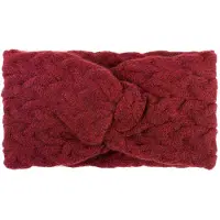 StyleBREAKER Stirnband "Strick Stirnband mit Zopfmuster und Twist Knoten", Damen, rot (bordeaux, rot), Obermaterial: 100% Polyacryl PAN., Modisch, Mützen Stirnband