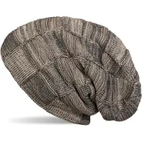 StyleBREAKER Strickmütze "Feinstrick Beanie mit Karo Strick" 1 Stk.