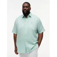 Tommy Hilfiger Big & Tall Kurzarmhemd "BT- LINEN BLND SOLID" Große Größen, Button-down-Kragen, regular fit