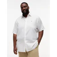 Tommy Hilfiger Big & Tall Kurzarmhemd "BT- LINEN BLND SOLID" Große Größen, Button-down-Kragen, regular fit