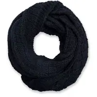 StyleBREAKER Strickschal "Strick Loop mit Karomuster", Damen, schwarz, Obermaterial: 100% Viskose CV., Modisch, Modetücher Strickschal