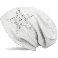 StyleBREAKER Beanie "Beanie Mütze mit Strass Nieten Stern" 1 Stk.