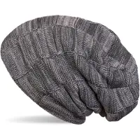 StyleBREAKER Strickmütze "Feinstrick Beanie mit Karo Strick" 1 Stk.