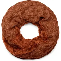 StyleBREAKER Strickschal "Feinstrick Loop mit Flecht Muster und Teddyfleece" 1 Stk.