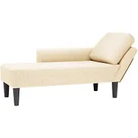 vidaXL Chaiselongue mit Kissen Creme Cordstoff