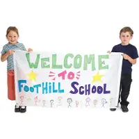 Colorations - Große weiße Nylon-Banner Bastelset für Kinder - 2 Stück