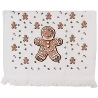 Clayre & Eef 2er-Set: Gästehandtücher in Weiß/ Hellbraun - (L)66 x (B)40 cm - onesize