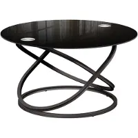 Vicco Couchtisch Calgary Schwarz Hochglanz 79.5 x 46.5 cm mit Glasfläche, Model 58502