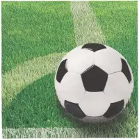 Papstar Servietten, 3-lagig 1/4-Falz 33 cm x 33 cm "Football" 200 Stück
