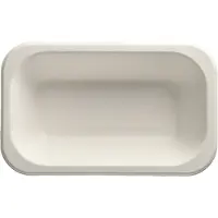 Papstar 100 Siegelschalen, Zuckerrohr, weiss 950 ml - 5,6 cm x 15 cm x 24 cm