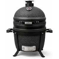 Patton Kamado Grill Holzkohlegrill "PREMIUM", Grill Ø34cm, Mattschwarz